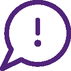 icon of speech bubble with exclamation mark